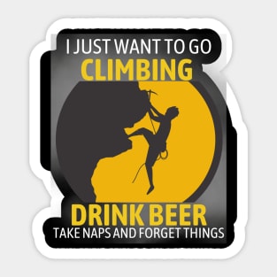 Rock Climbing - Drink Beer Forget Things Sticker